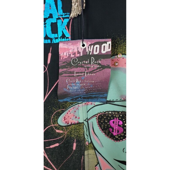 Crystal Rock Jacket XS Y2K Hip Hop Rhinestone Hoodie Christian‎ Audigier NWT - Picture 5 of 11